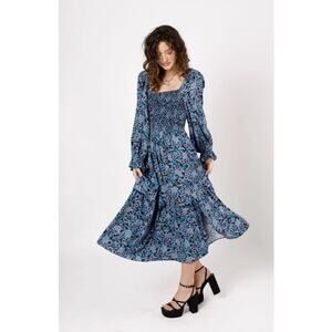 Band of the Free Sapphire Floral Long Sleeve Dress- XS